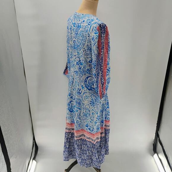 ZARA WOMAN PRINTED TUNIC DRESS Blue / White| 8131/413 geometric print boho - Picture 12 of 14